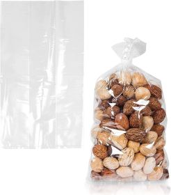 Pack of 100 Clear Gusseted Poly Bags 4 x 2 x 10 Clear Polyethylene Bags 4x2x10 Expandable Side Gusset Bags Thickness 2 Mil for Food Service Industrial