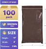 Pack of 100 Amber Zipper Bags 8 x 14 Seal Top Plastic Bags 8x14 Thickness 3 Mil Resealable Packing Bags for Storing Transporting UV Safety Bags for El