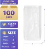 Pack of 100 Clear Gusseted Poly Bags 5 x 3 x 15 Clear Polyethylene Bags 5x3x15 Expandable Side Gusset Bags Thickness 2 Mil for Food Service Industrial