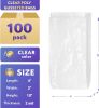 Pack of 100 Clear Gusseted Poly Bags 4 x 2 x 10 Clear Polyethylene Bags 4x2x10 Expandable Side Gusset Bags Thickness 2 Mil for Food Service Industrial