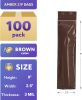 Pack of 100 Amber Zipper Bags 2.5 x 9 Seal Top Plastic Bags 2 1/2 x 9 Thickness 3 Mil Resealable Bags for Storing Transporting UV Safety Bags for Elec