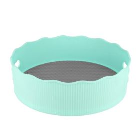 Seasoning Turntable Rack Rotating Condiment Storage Tray Countertop Seasoning Organizer (Color: Blue, size: small)