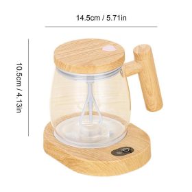 Fully Automatic Coffee Stirring Cup 400ml Electric Mixer Mug for Coffee Tea Milk Cocoa Self Stirring Coffee Mug Glass High Speed (Color: Transparent color, Capacity: 400ml)