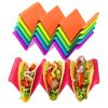 1pc/6pcs Colorful Taco Holder Stands - Premium Large Taco Tray Plates Holds Up To 3 Or 2 Tacos Each, PP Health Material Very Hard And Sturdy